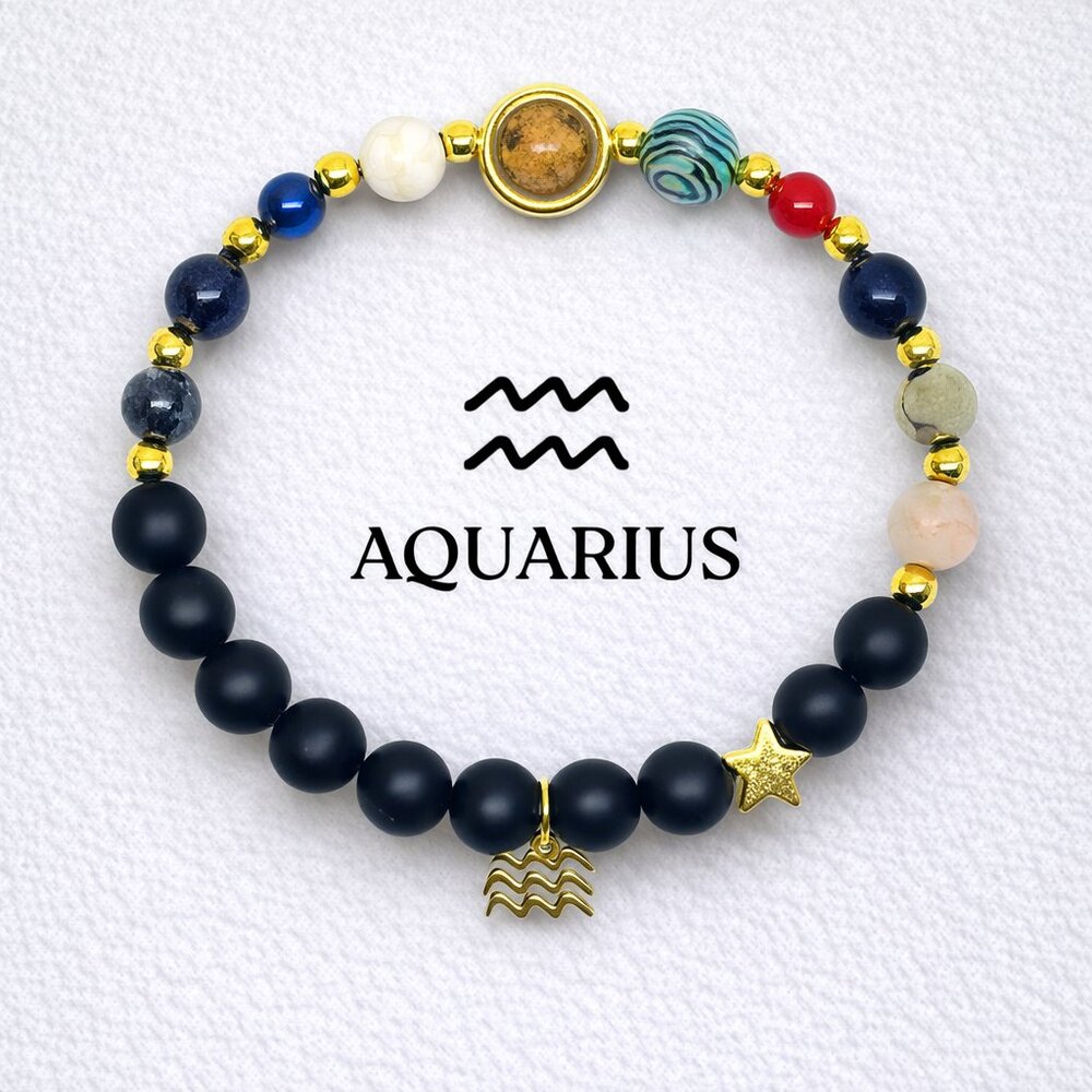 Zodiac Charm Beaded Bracelet & Scented Candle Gift Set